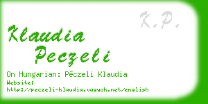 klaudia peczeli business card
